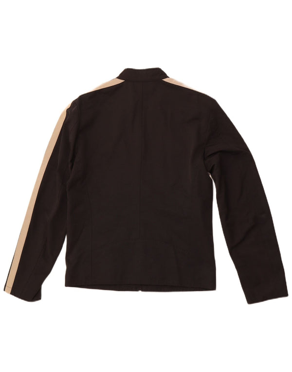 ZARA Bomberjakke til mænd UK 38 Mellem sort stribet bomuld