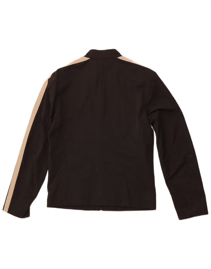 ZARA Bomberjakke til mænd UK 38 Mellem sort stribet bomuld