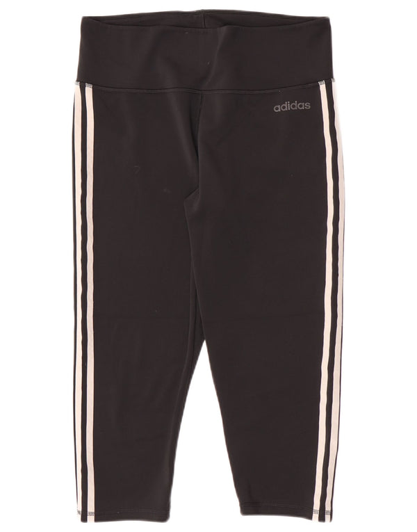 Adidas Womens Climalite Capri Leggings UK 16/18 Large Black Polyester