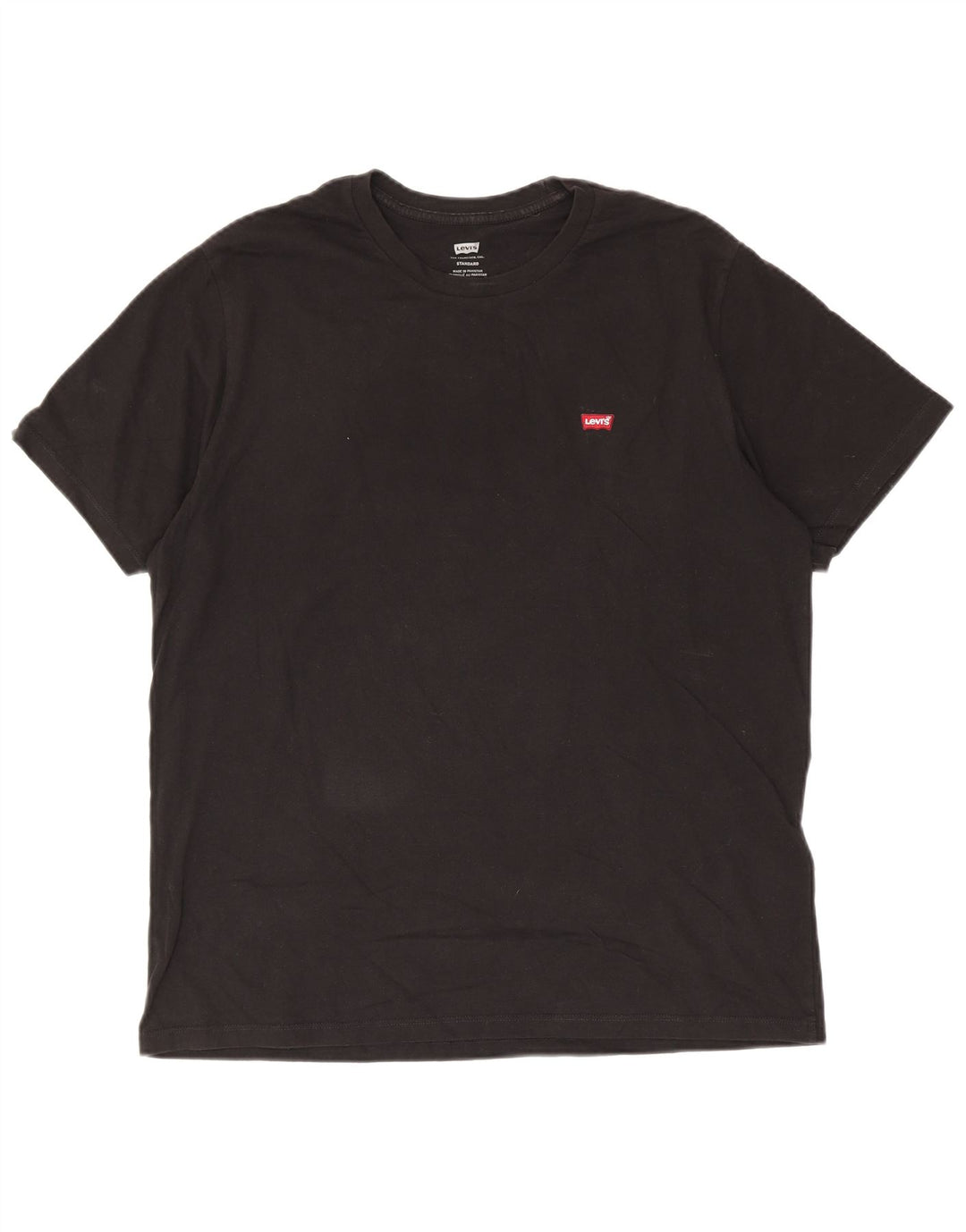Levi's Herre Standard T-Shirt Top Stor Sort Bomuld