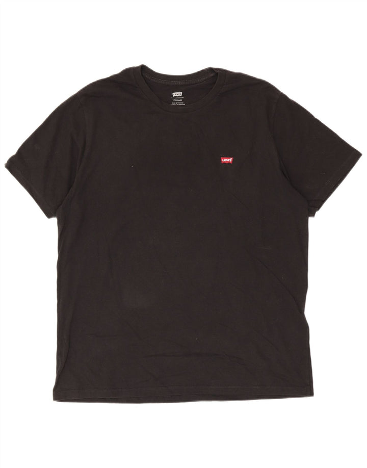Levi's Herre Standard T-Shirt Top Stor Sort Bomuld