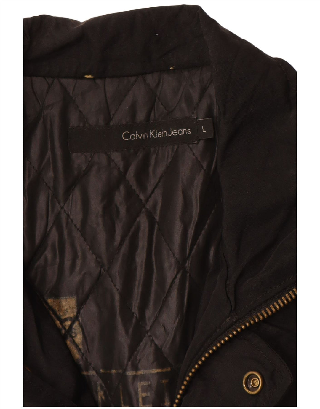 Calvin Klein Jeans Herre Military Jacket UK 40 Stor Sort Nylon