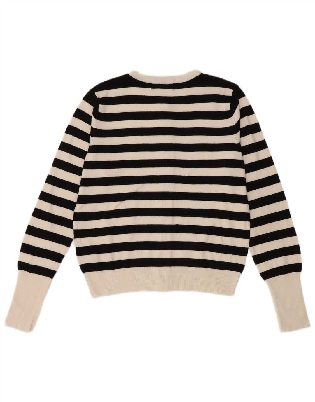 Marks & Spencer Dame Cardigan Sweater UK 8 Small Sort Stribet Viscose
