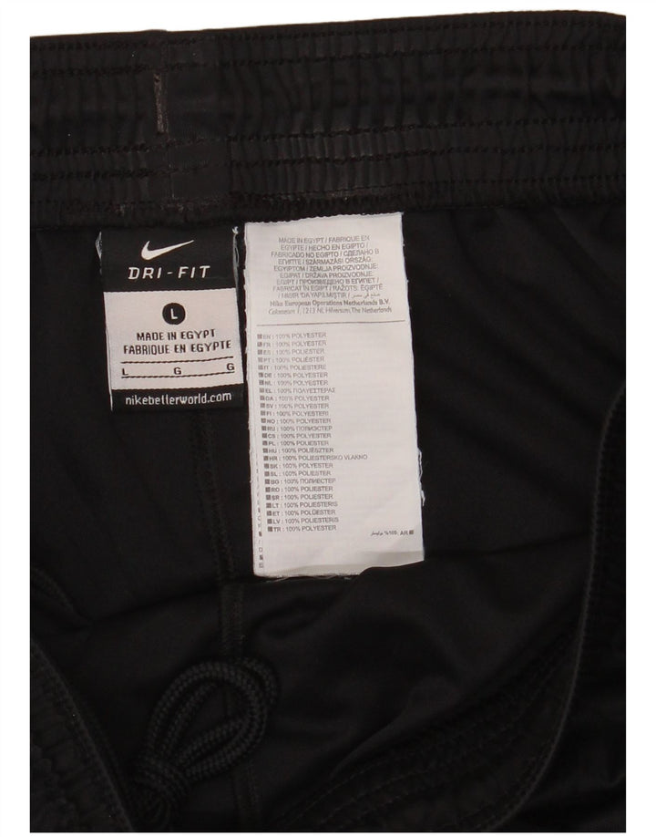 Nike Herre Dri Fit sportsshorts, store sorte polyester