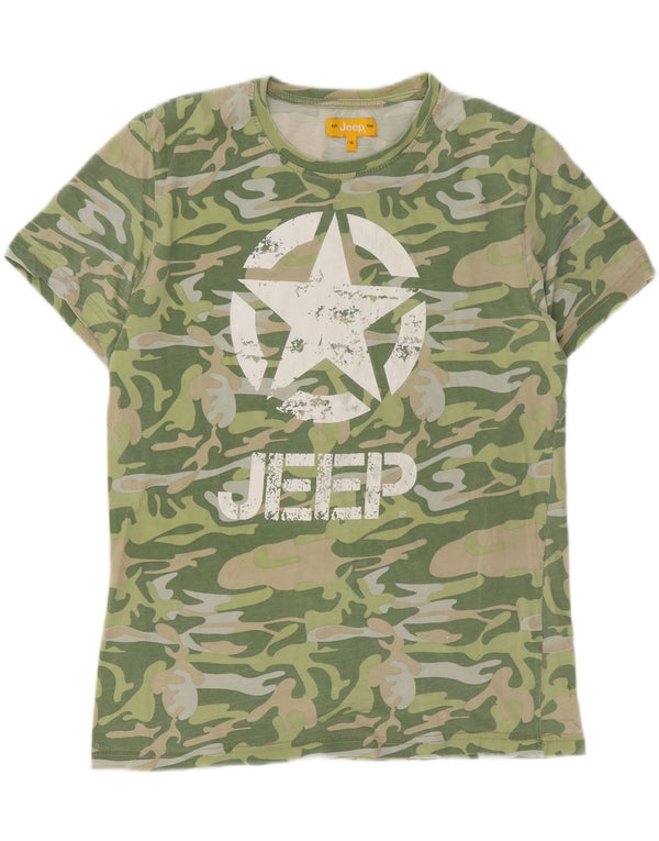 Jeep Herre Grafisk T-Shirt Top XL Grøn Camouflage