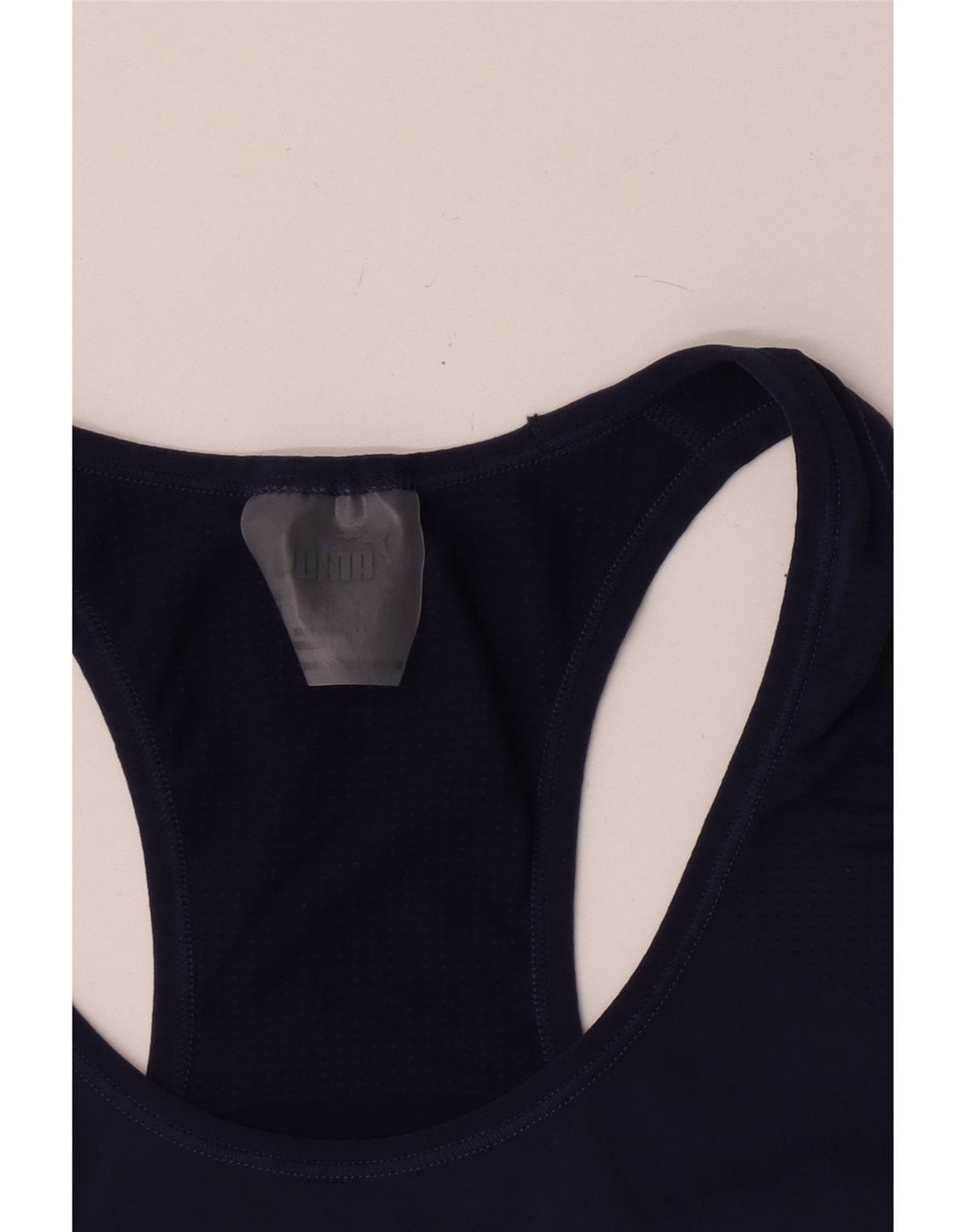 Puma Womens Crop Vest Top UK 12 Medium Navy Blue