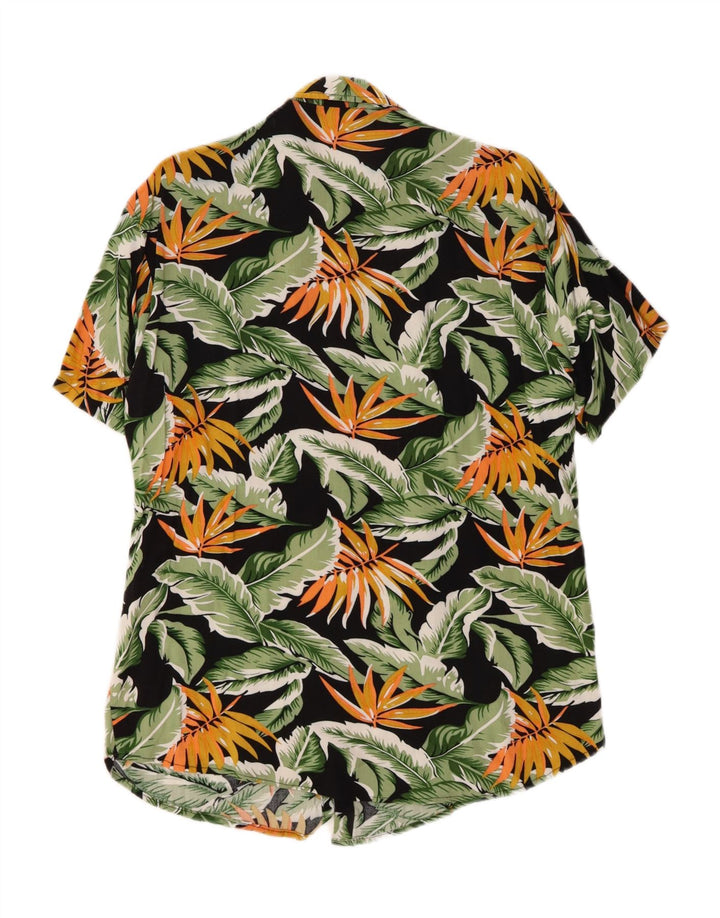 VINTAGE Mens Abstract Pattern Short Sleeve Shirt 2XL Black Vintage Vintage and Second-Hand Vintage from Messina Hembry 