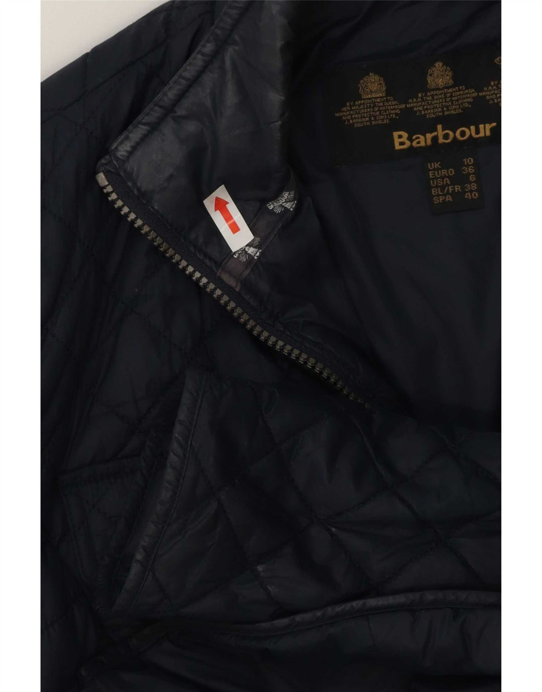 Barbour Quiltet jakke til kvinder UK 10 Small Navy Blue