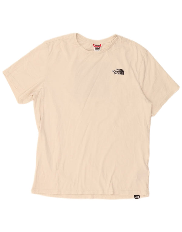 The North Face Herre Slim Fit Grafisk T-Shirt Top Stor Beige Bomuld