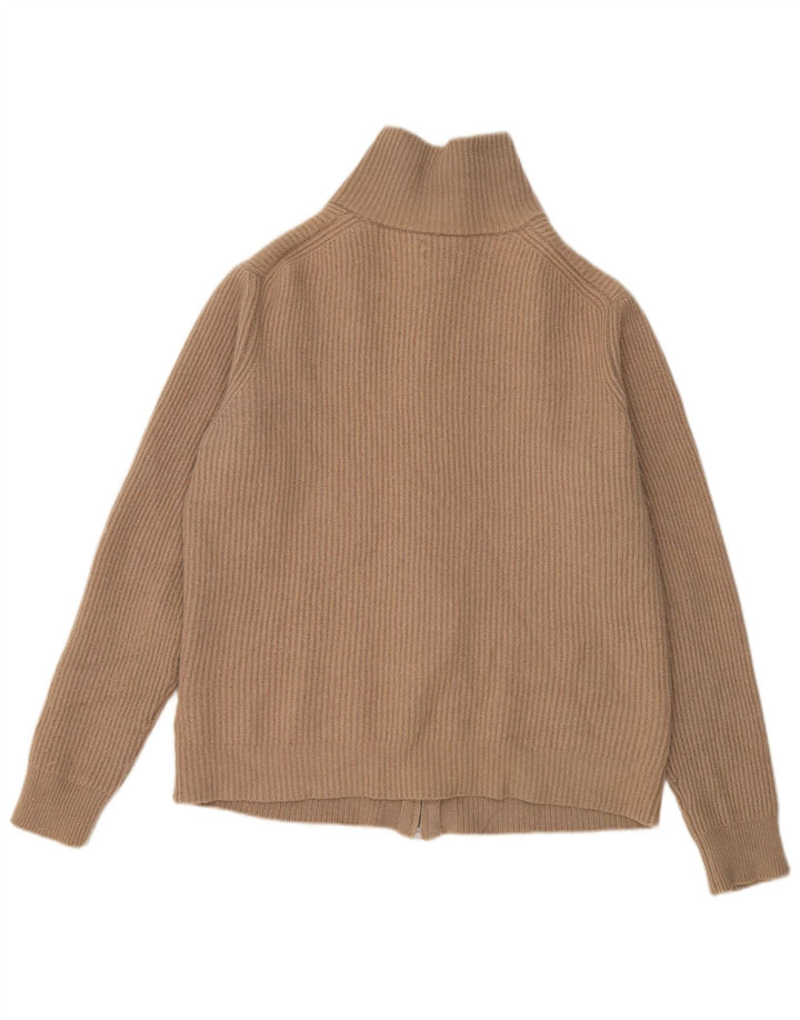 MASSIMO DUTTI Dame Cardigan Sweater UK 16 Stor Grå Bomuld