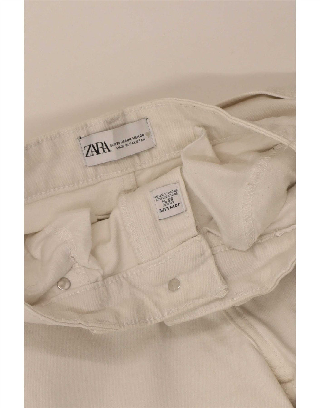 Zara Dame Flared Jeans EU 36 XS W26 L25 Hvid Bomuld