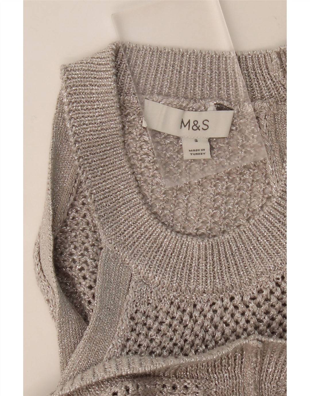 MARKS & SPENCER Womens Vest Tank Top UK 10 Small Grey Vintage Marks & Spencer and Second-Hand Marks & Spencer from Messina Hembry 