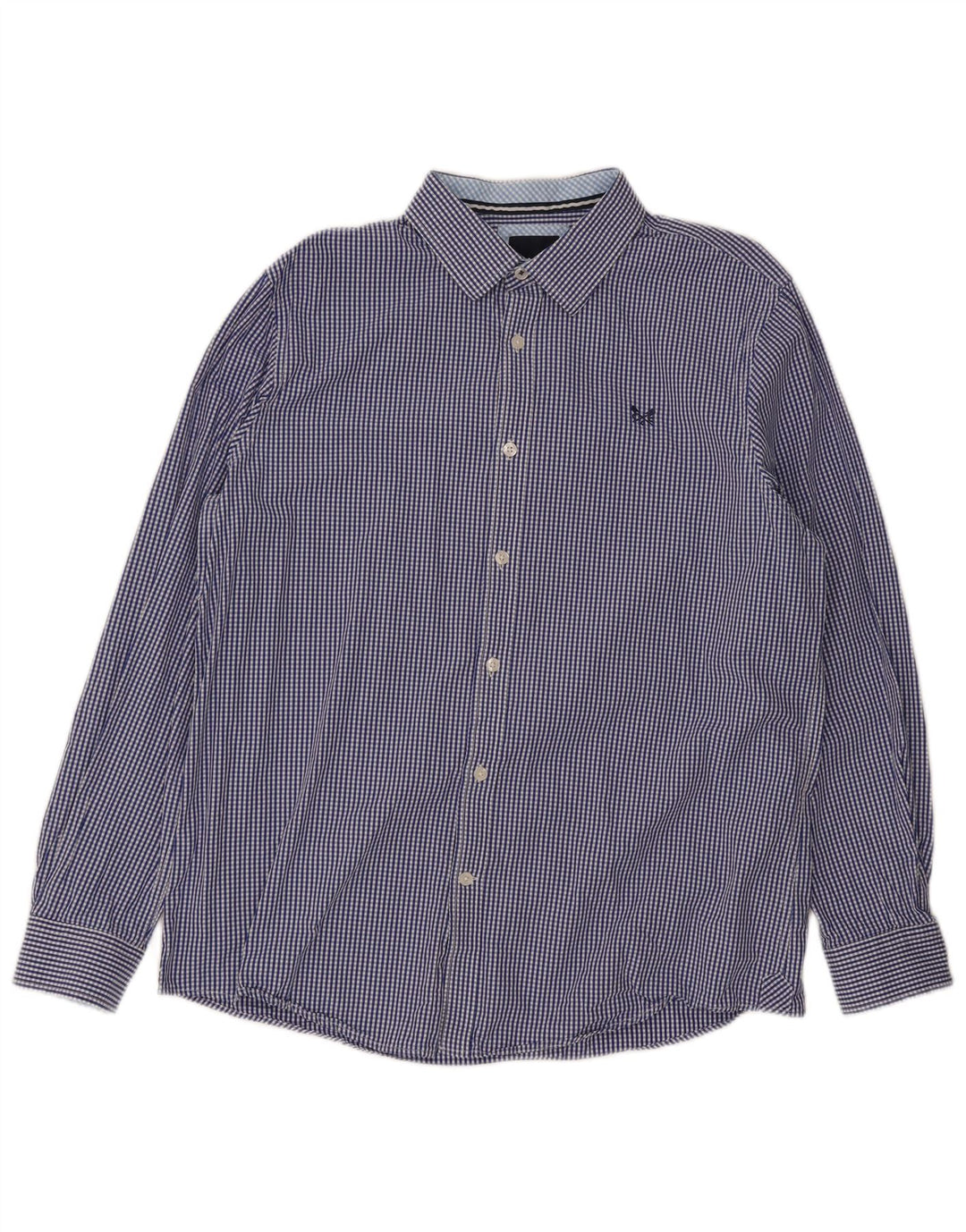 Crew Clothing Herre Classic Fit Shirt Large Blue Gingham Cotton