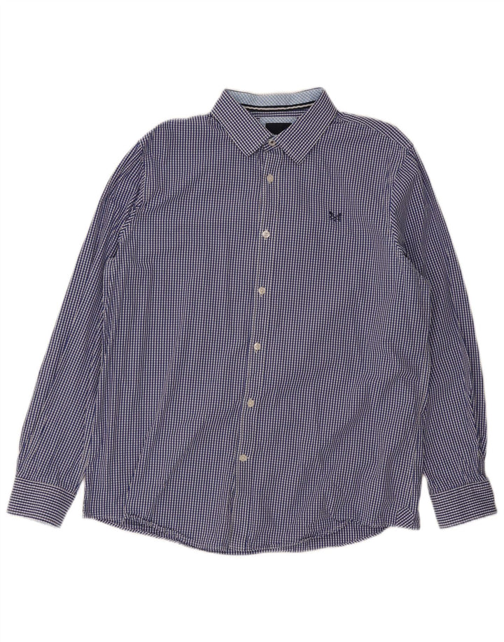 Crew Clothing Herre Classic Fit Shirt Large Blue Gingham Cotton
