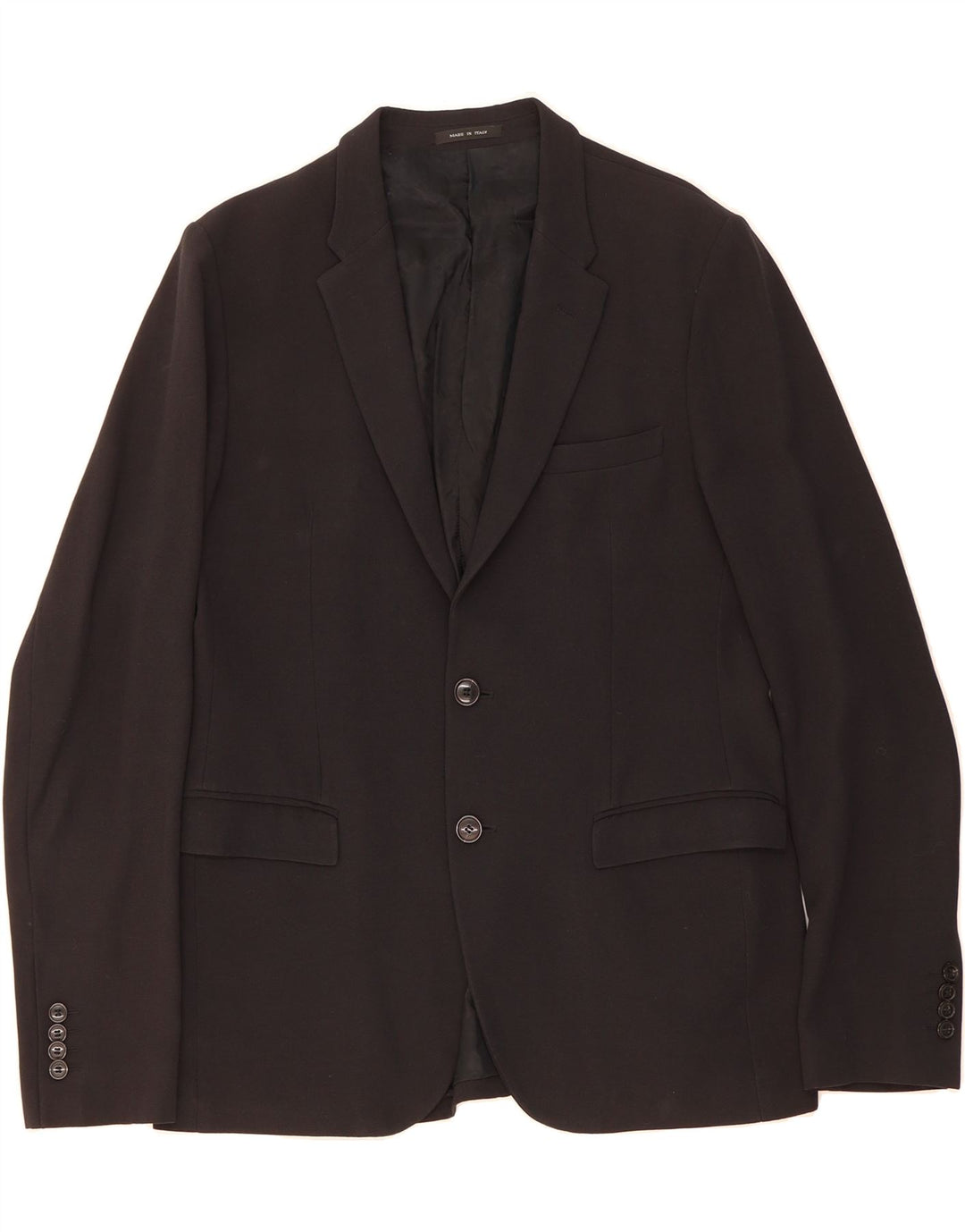 EMPORIO ARMANI Mens 2 Button Blazer Jacket UK 38 Medium  Black Vintage Emporio Armani and Second-Hand Emporio Armani from Messina Hembry 