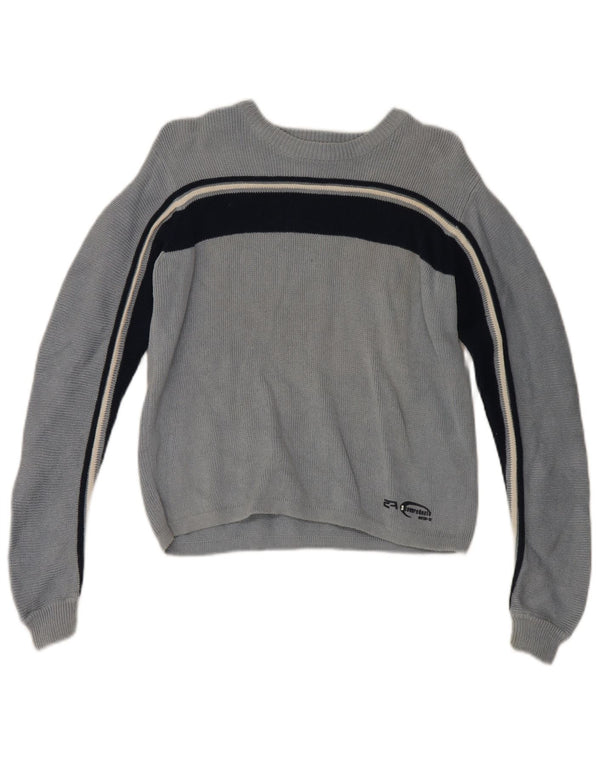 Zara drenge sweater med rund hals 9-10 år blå stribet bomuld retro