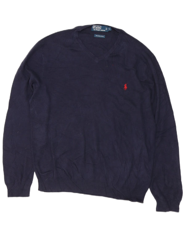 Polo Ralph Lauren Herre Regular Fit V-hals sweater Stor marineblå