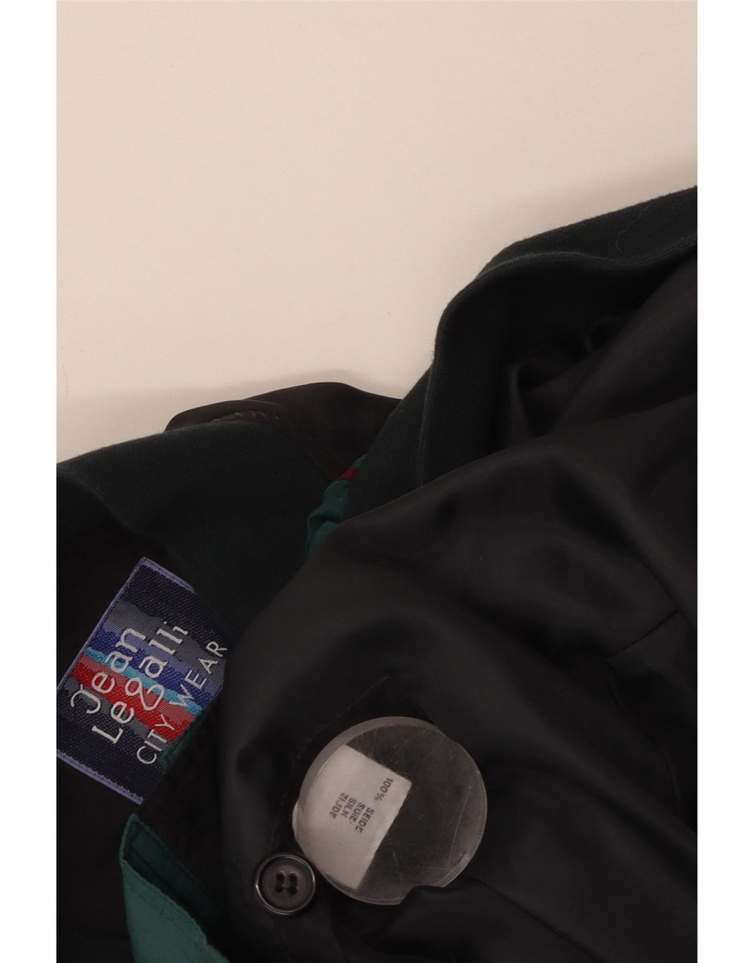 JEAN LEGALLI Bomberjakke til mænd UK 42 XL Grøn Colourblock Silke