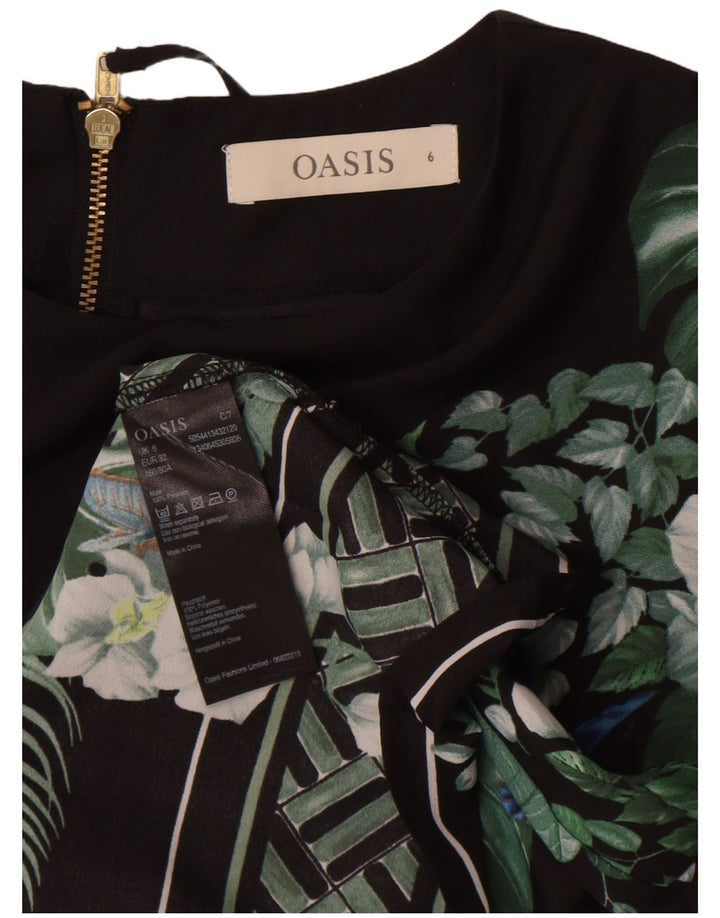 Oasis Damebluse Top UK 6 XS Black Floral Polyester