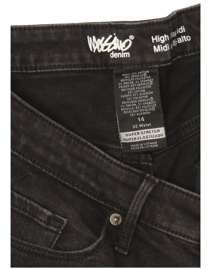 Mossimo Dame højtaljede denimshorts US 14 Large W32 Black Bomuld