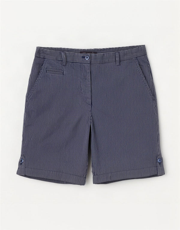 Marks & Spencer Chino Shorts til kvinder UK 12 Medium W30 Marineblå nålestribe