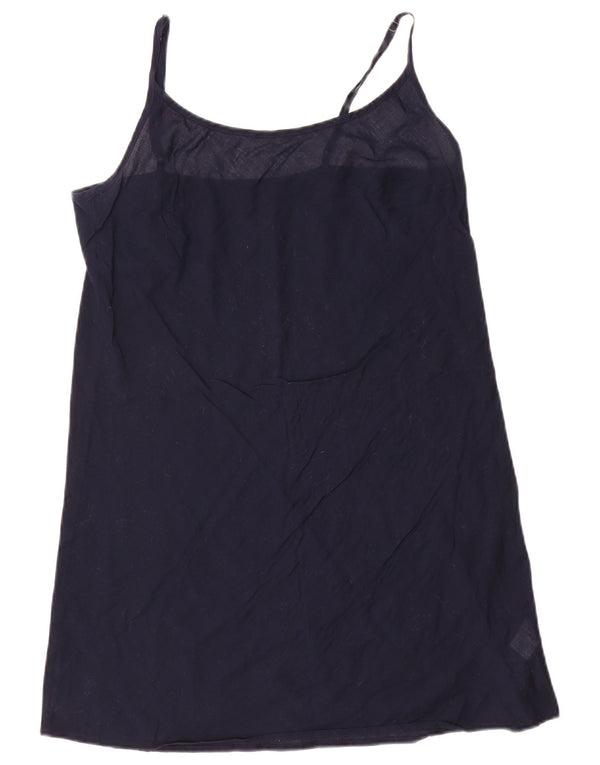 Vintage Dame Slip Dress UK 10 Small Navy Blue Cotton