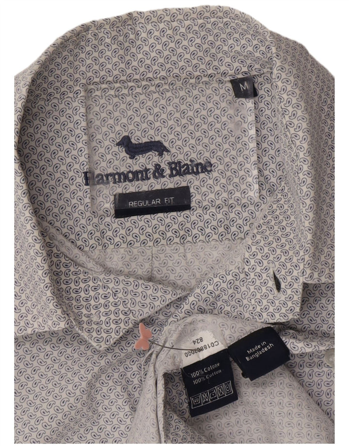 HARMONT & BLAINE Herre Regular Fit skjorte Medium White Paisley Cotton