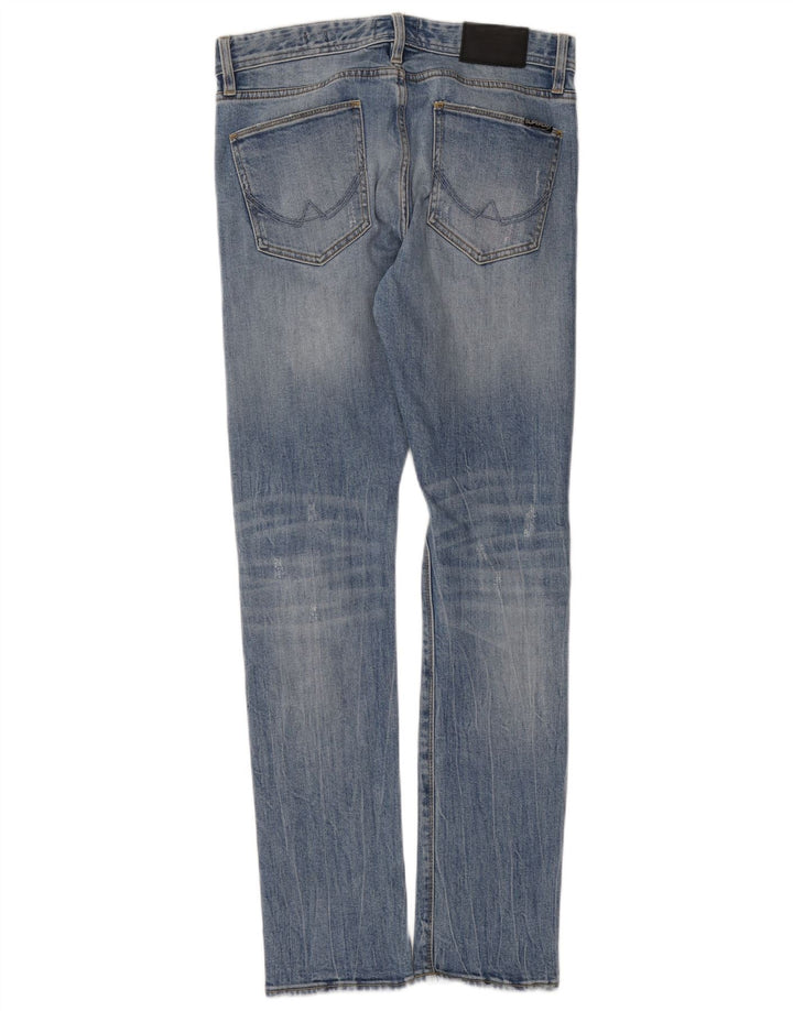 SUPERDRY Distressed Slim Jeans til mænd W30 L32 blå bomuld