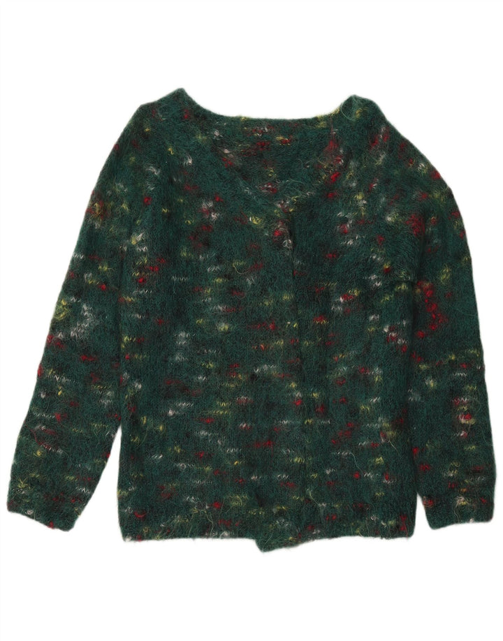 Vintage sweater til kvinder UK 14 Medium Green Flecked