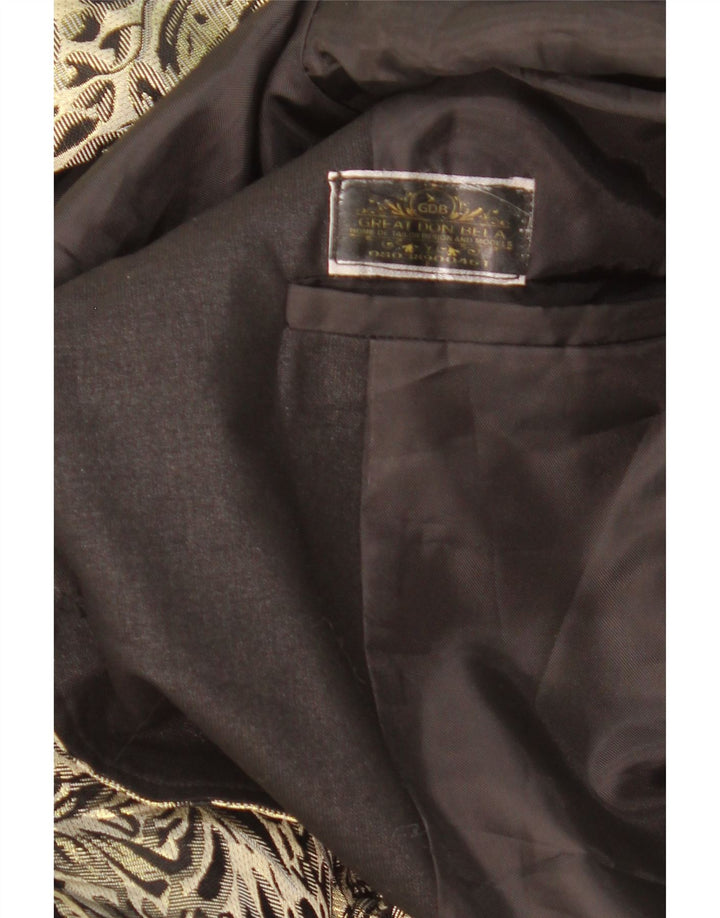 Vintage blazerjakke til mænd med 1 knap UK 38 Medium Gold Paisley