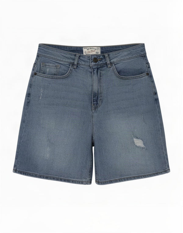 Fat Face Dame Darley High Waist Denim Shorts UK 10 Small W28 Blue