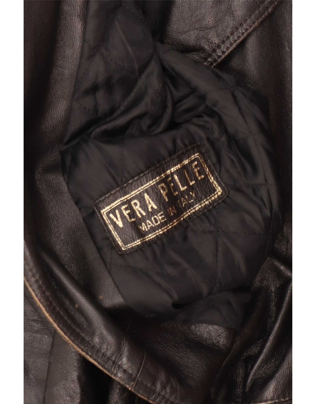 Vintage dame 3/4 ærmet læderjakke IT 42 Medium Brun