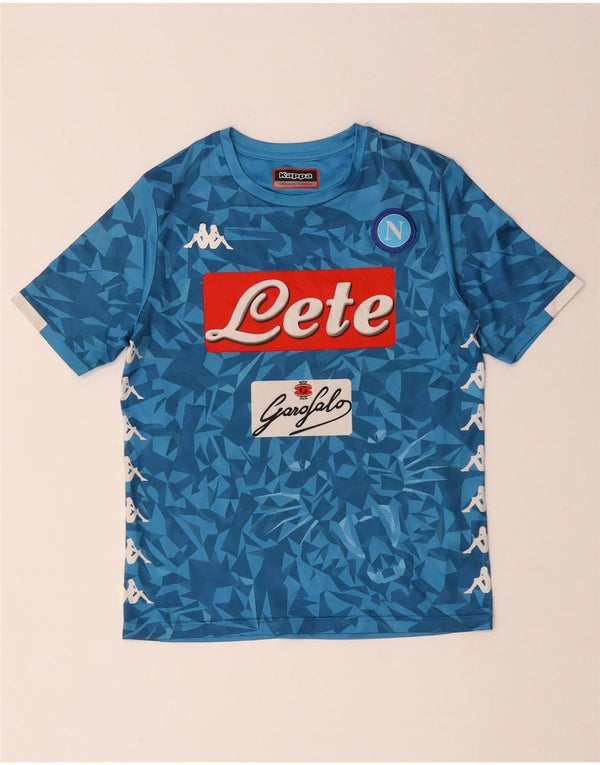 Kappa Boys Napoli Grafisk T-Shirt Top 9-10 År Blå Geometrisk Polyester