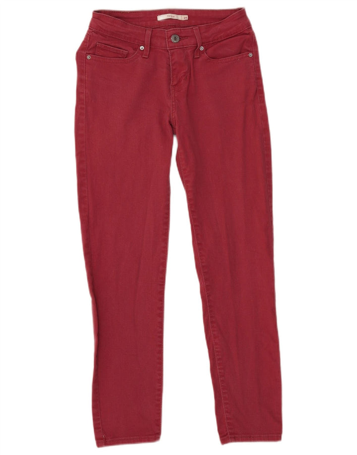 Levi's Dame 712 Slim Jeans W25 L26 Rød Bomuld