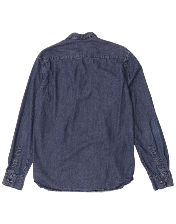 French Connection Herre Denim Shirt Medium Blue Bomuld