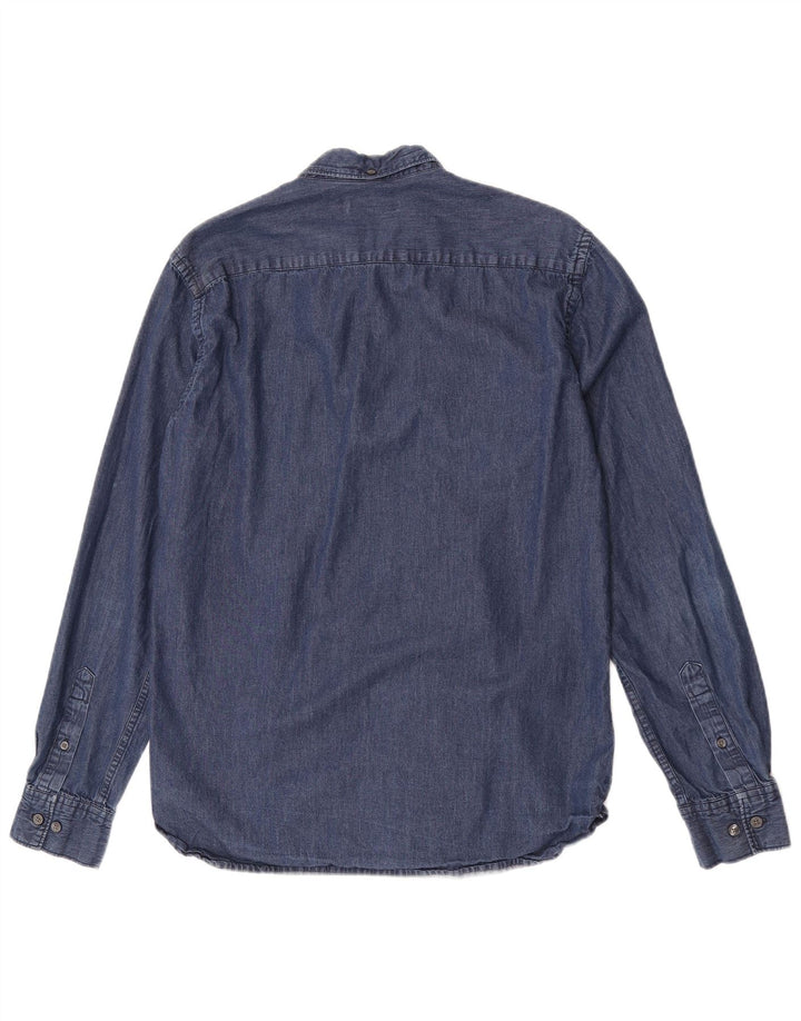 French Connection Herre Denim Shirt Medium Blue Bomuld