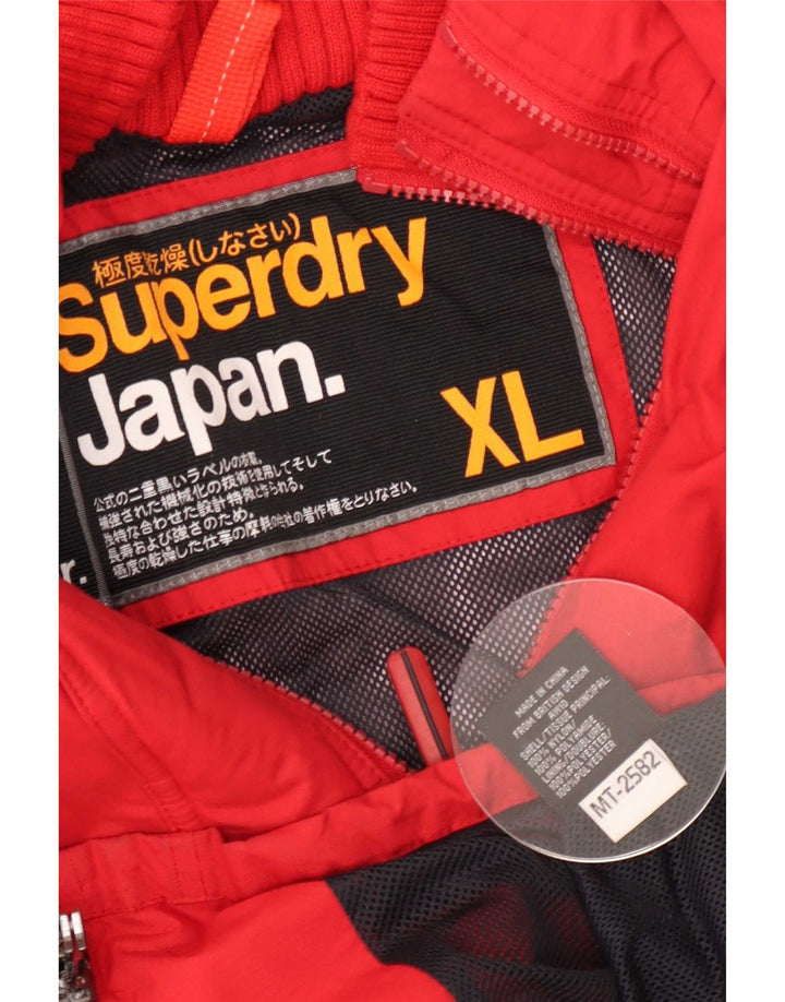 Superdry Regnjakke til kvinder UK 18 XL Rød Nylon