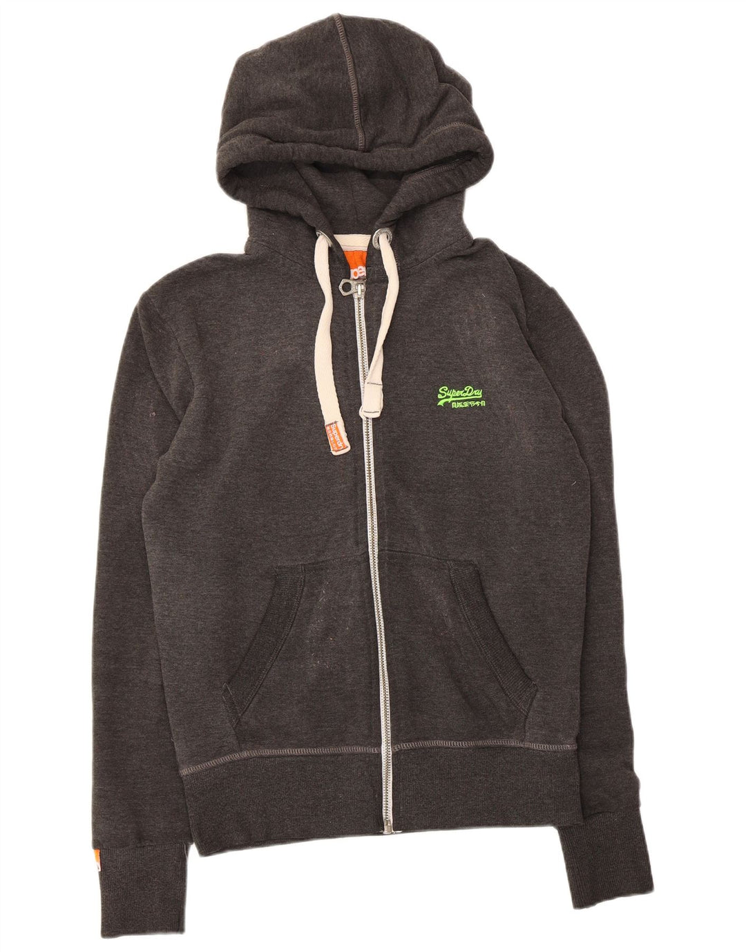Superdry Hættetrøje med lynlås til mænd, lille grå bomuld