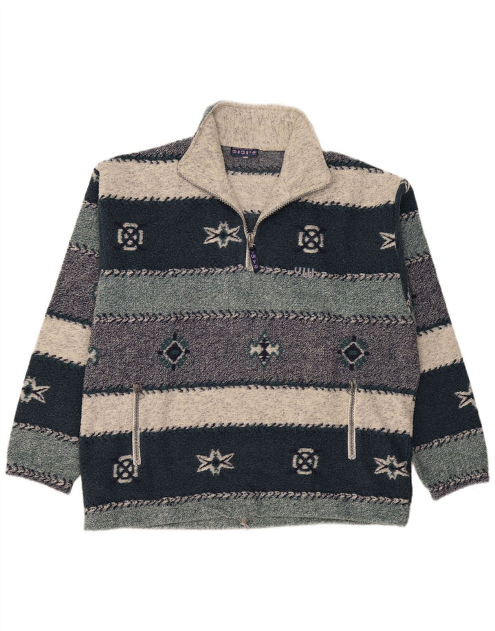 Gigi's Herre Zip Neck Jumper Sweater 2XL Flerfarvet Fair Isle