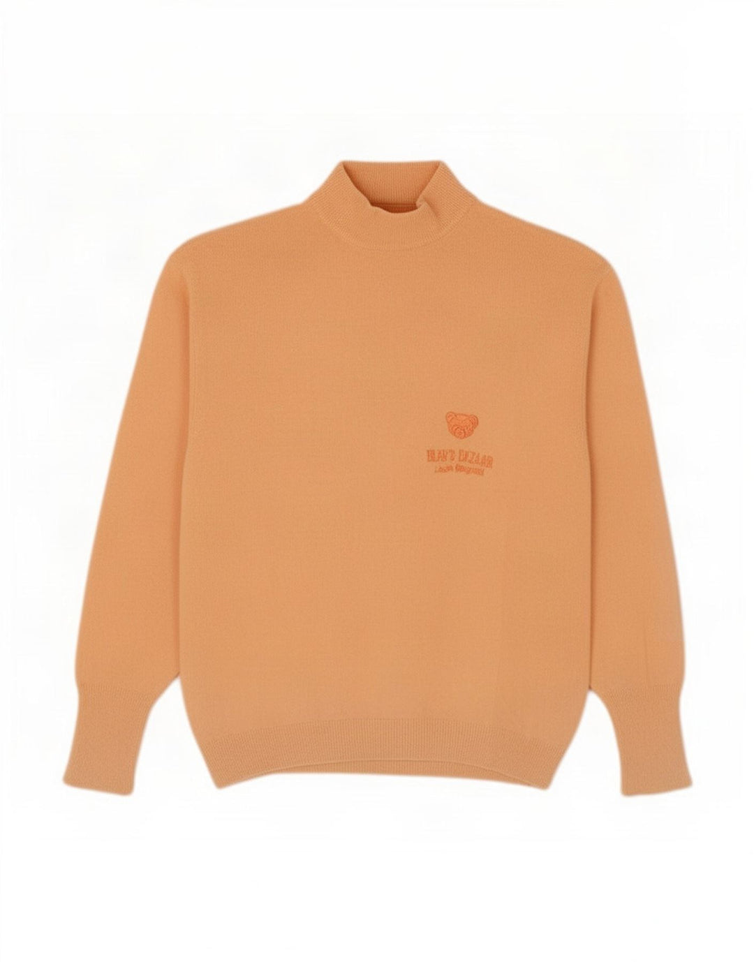 Vintage Dame Turtle Neck Sweater IT 44 Medium Orange Uld