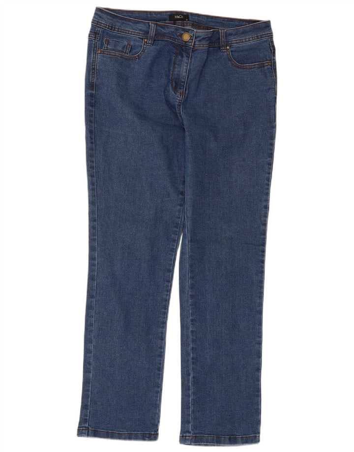 M&Co Dame Slim Jeans UK 12 Medium W34 L28 Blå Bomuld