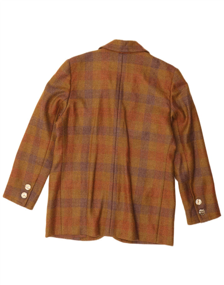 Vintage dame 3-knaps blazerjakke UK 14 Medium Beige Check
