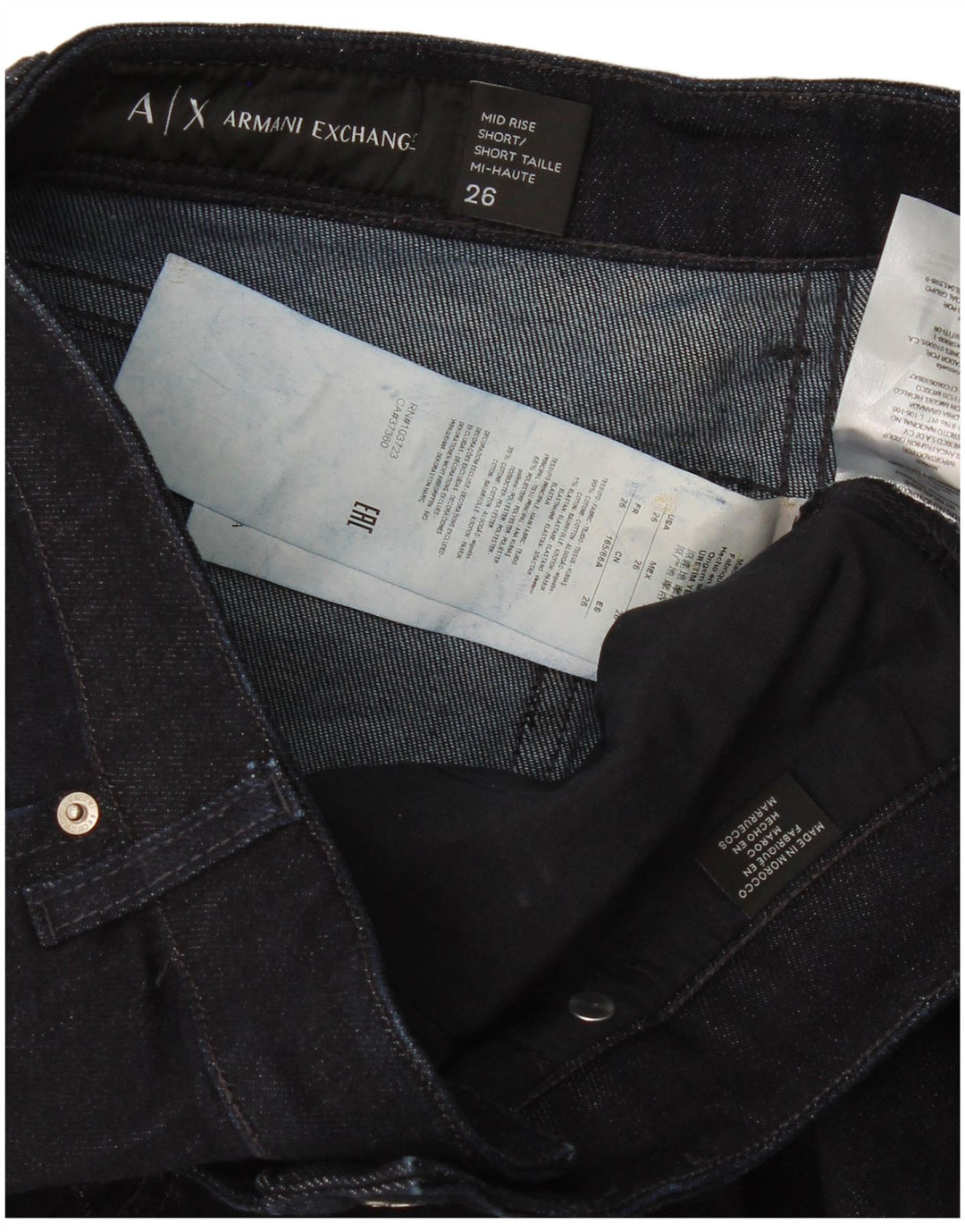 Armani Exchange Dame Mid Rise denimshorts W26 Small Black Bomuld