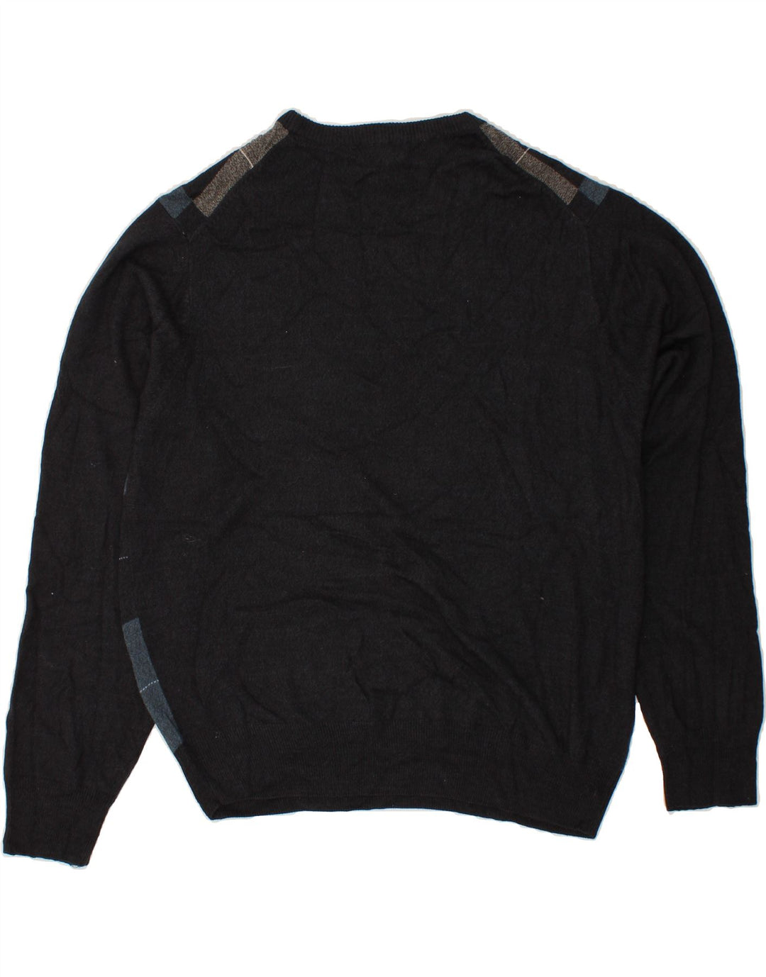 DOCKERS Herre Crew Neck Jumper Sweater 2XL Grå Patchwork Akryl