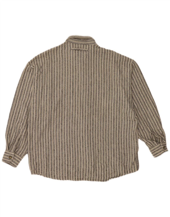 HAUPT Flannelskjorte til mænd størrelse 41/42 Stor grå nålestribet bomuld