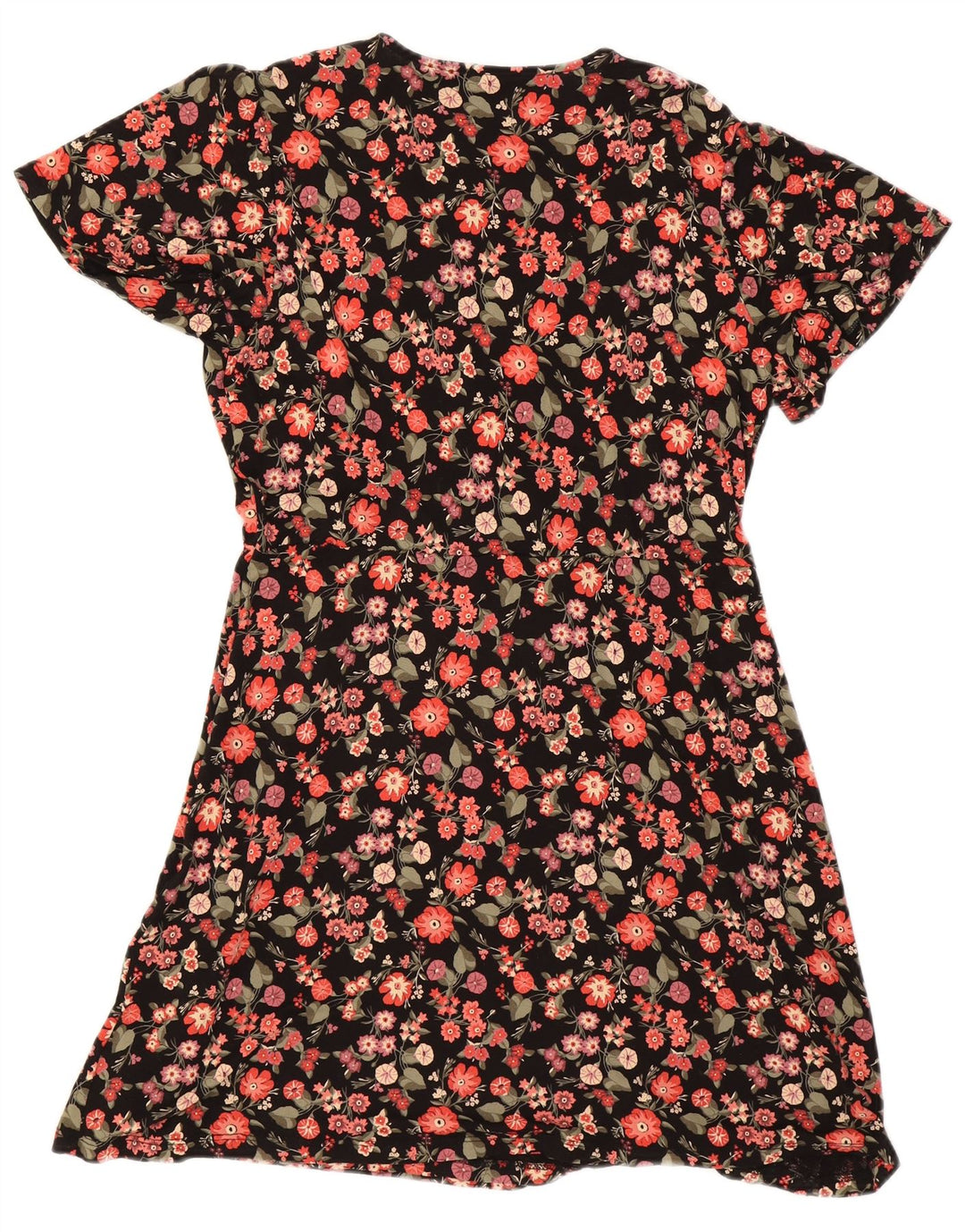 NEXT Womens Wrap Dress UK 16 Large  Black Floral Viscose