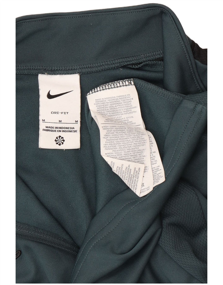 Nike Herre Dri Fit Zip Neck Top Langærmet Medium Green Polyester Sports