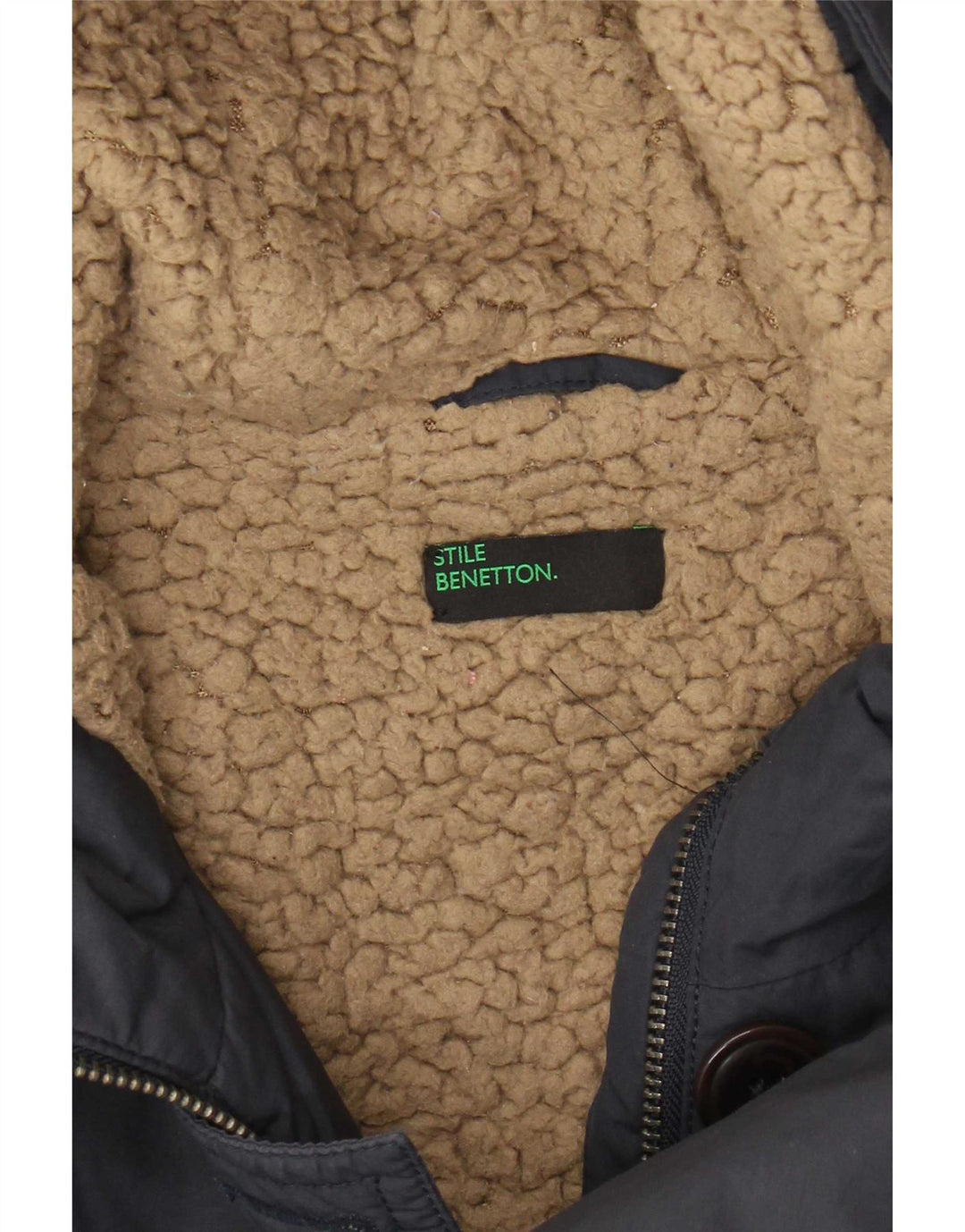 Benetton Dame Parka Jacket UK 14 Medium Navy Blue
