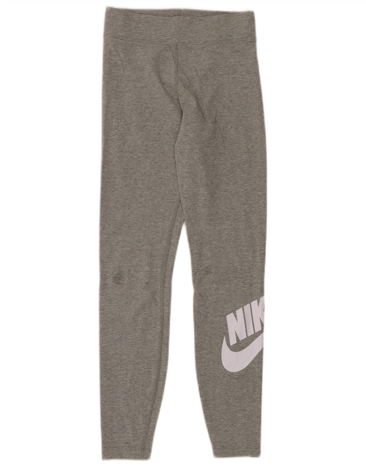 NIKE Grafiske Leggings til kvinder UK 10 Små grå bomuld