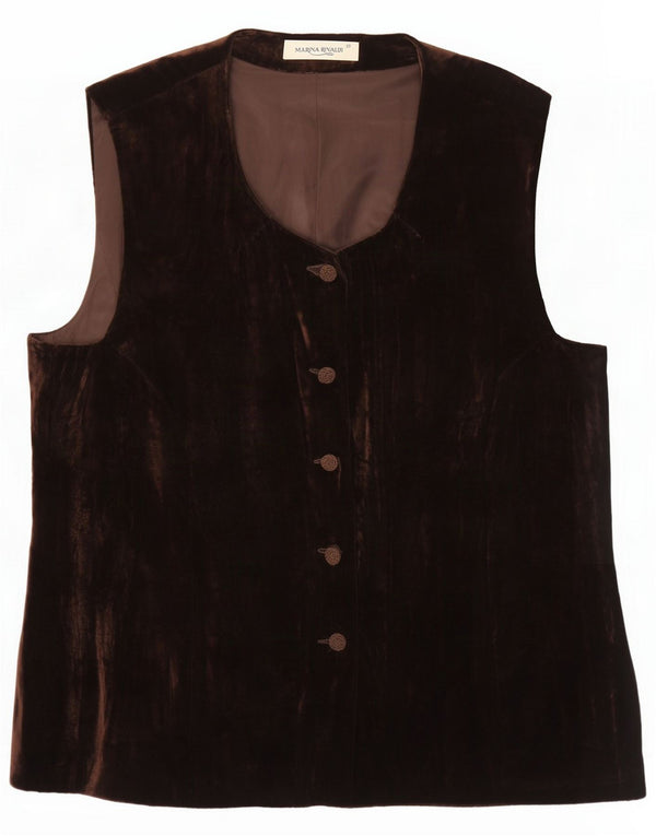 Marina Rinaldi Dame Velvet Vest Størrelse 25 Large Brun